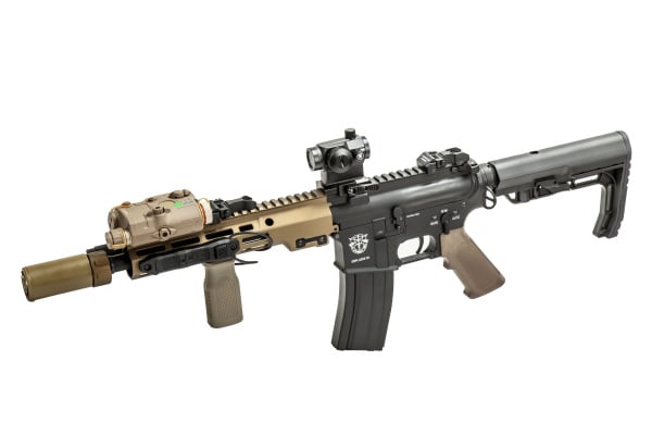 Classic Army MK16 9.5" Full Metal M4 ECS AEG Airsoft Gun Field Ready Combo V1 (Tan/Black)