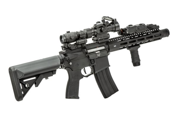 Lancer Tactical LT-32BA10-G2-E M4 SPC Hybrid ETU & METAL RAILS 10" ETU AEG Rifle Field Ready Combo (Black)