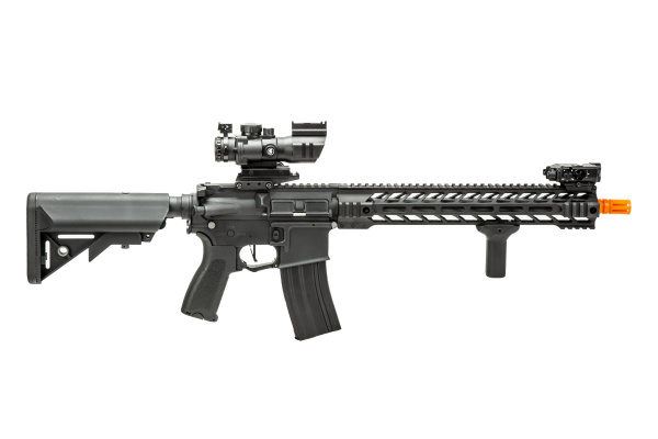 Lancer Tactical Enforcer Hybrid ETU & METAL RAILS Gen 2 Battle Hawk 14" AEG Field Ready Combo (Black)