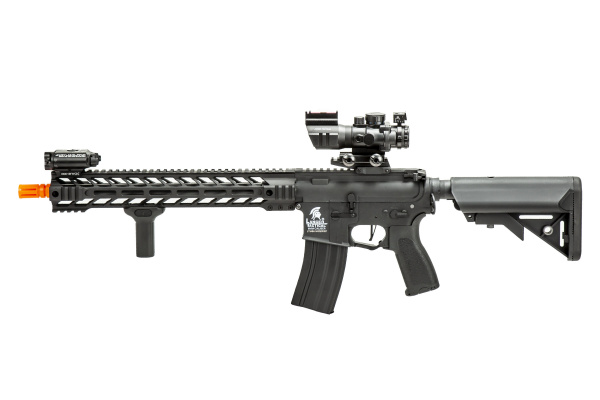 Lancer Tactical Enforcer Hybrid ETU & METAL RAILS Gen 2 Battle Hawk 14" AEG Field Ready Combo (Black)