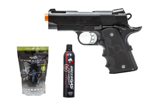 Gassed Up Player Package #1 Ft. Tokyo Marui V10 Ultra-Compact Gas Blowback Airsoft Pistol ( Black )