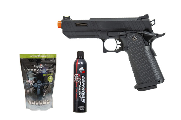 Gassed Up Player Package #12 ft. JAG Arms 4.3 GMX 3B Gas Blow Back Airsoft Pistol ( Black )