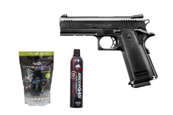 Gassed Up Player Package #17 ft. Tokyo Marui Hi-Capa 4.3 GBB Airsoft Pistol ( Black )