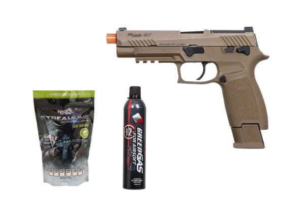 Gassed Up Player Package #24 Ft. Sig Sauer ProForce M17 Gas Blowback Airsoft Pistol ( Coyote )