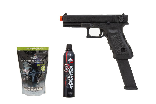 Gassed Up Player Package #25 ft. Elite Force GLOCK 18C Gen 3 GBB Airsoft Pistol w/ Semi & Full Auto