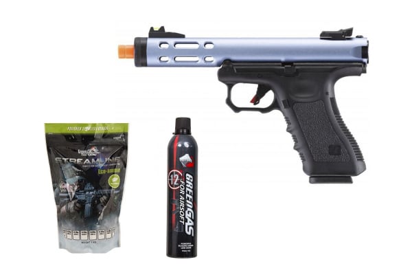 Gassed Up Player Package #5 ft. WE Tech Galaxy G Series Gas Blowback Airsoft Pistol ( Blue )