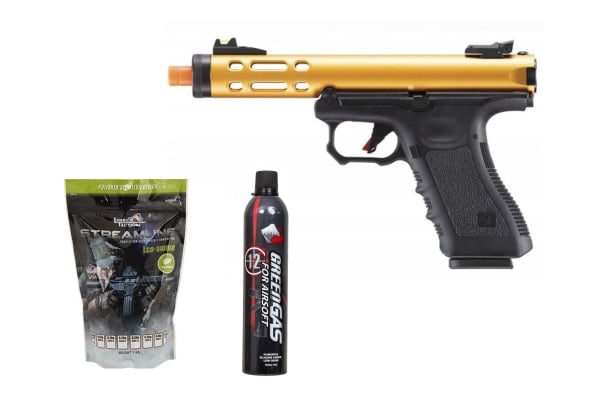 Gassed Up Player Package #6 ft. WE Tech Galaxy G Series Gas Blowback Airsoft Pistol ( Gold )