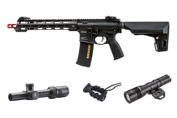 KWA Ronin T10 RM4 3.0 Electric Recoil Airsoft Rifle Field Ready Combo (Black)