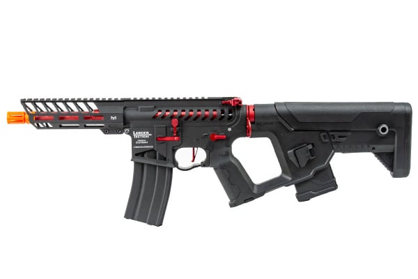 Lancer Tactical Enforcer NEEDLETAIL Skeleton ProLine ETC & Full Metal AEG Airsoft Rifle w/ Alpha Stock ( Black / Red / Low FPS )