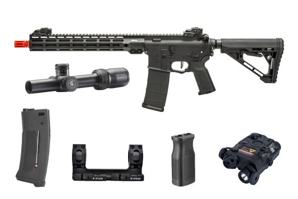 MGC4 MK2 FULL METAL M4 AEG W/ ETU AIRSOFT RIFLE FIELD READY COMBO V2 (BLACK)