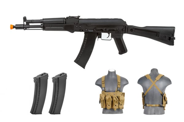 Premium Package #6 ft. Lancer Tactical AK-105 AEG Airsoft Rifle ( Stamp Steel )