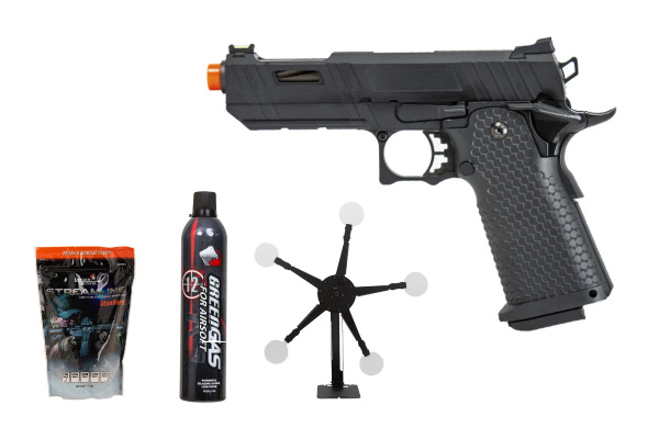 Texas Star Challenge Package #3 Ft. JAG Arms 4.3 GMX 3B Gas Blow Back Airsoft Pistol ( Black )