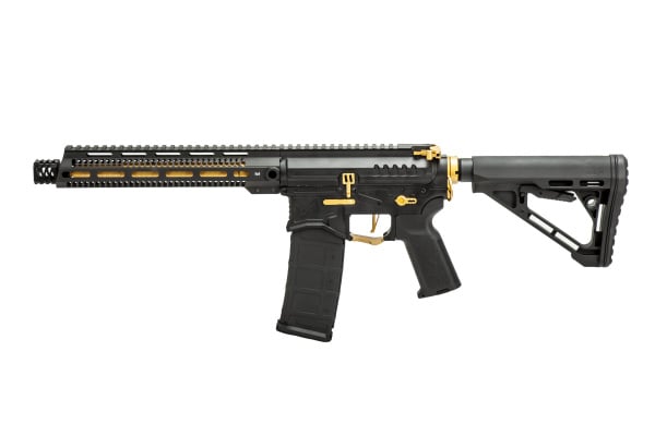 Zion Arms Full Metal R15 AEG Airsoft Rifle W/ ETU (Black & Gold)