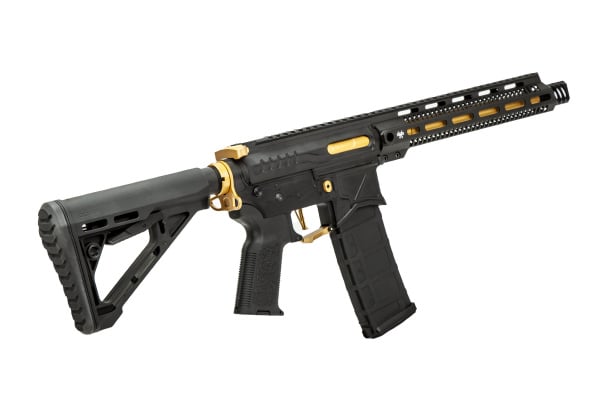 Zion Arms Full Metal R15 AEG Airsoft Rifle W/ ETU (Black & Gold)