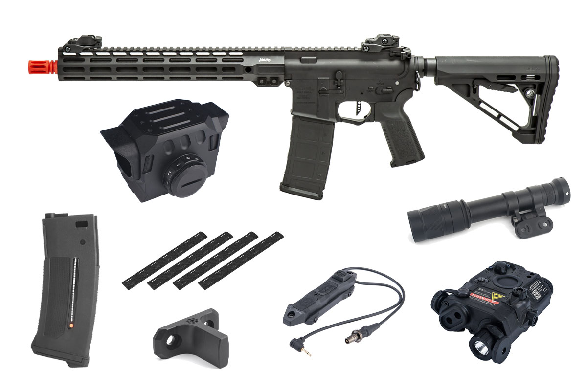 MAYO GANG MGC4 MK2 FULL METAL M4 AEG W/ ETU AIRSOFT RIFLE (BLACK)