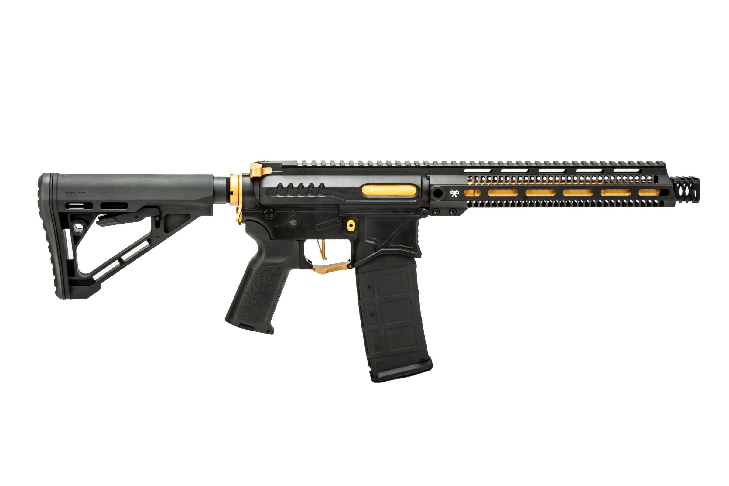 Zion Arms Full Metal R15 AEG Airsoft Rifle W/ ETU (Black & Gold)
